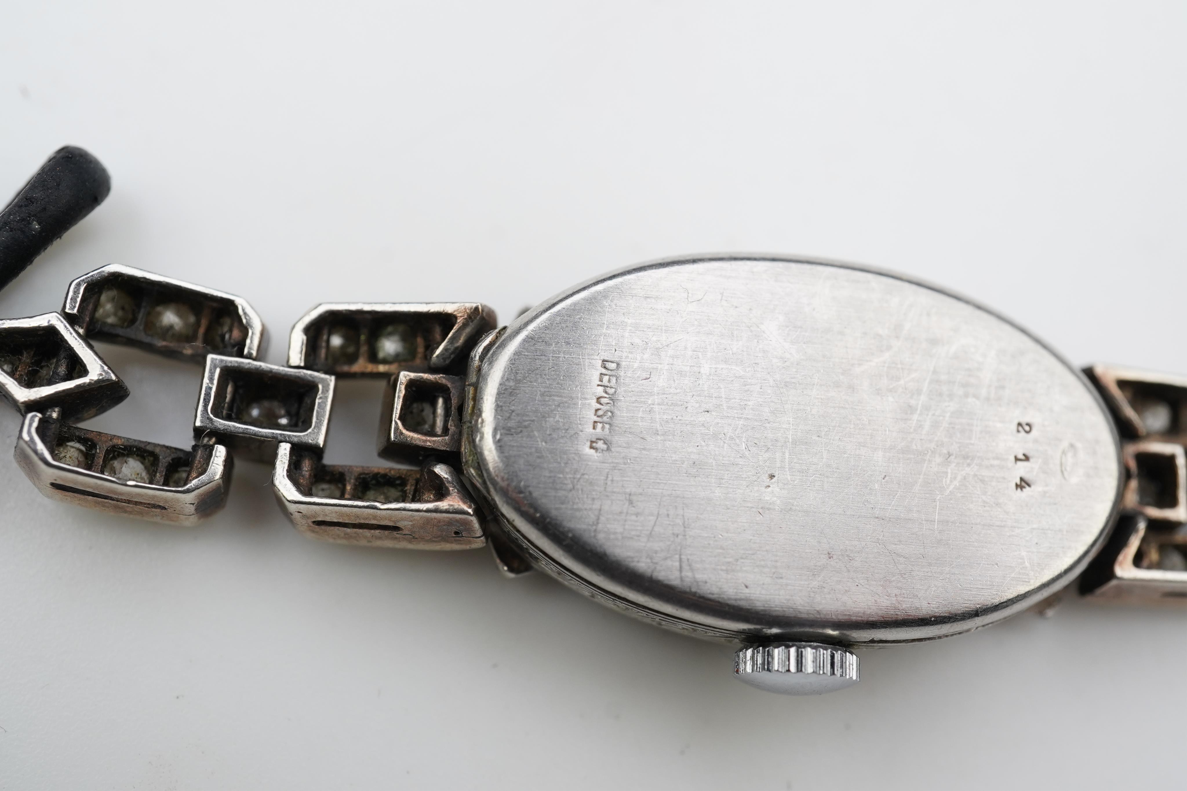 An Art Deco synthetic sapphire and diamond watch, 1920s